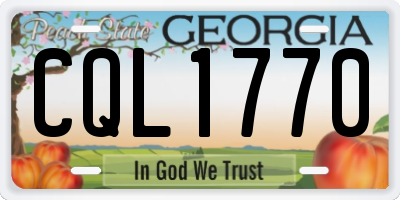GA license plate CQL1770