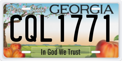 GA license plate CQL1771