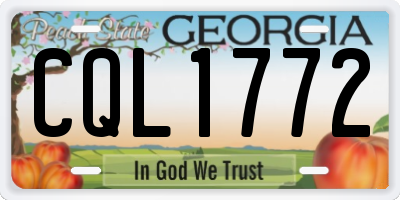 GA license plate CQL1772