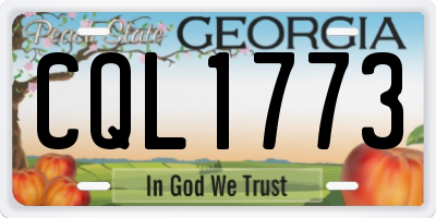 GA license plate CQL1773