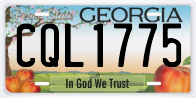 GA license plate CQL1775