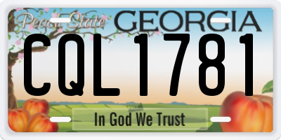 GA license plate CQL1781