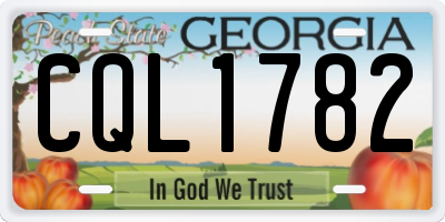 GA license plate CQL1782