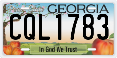 GA license plate CQL1783