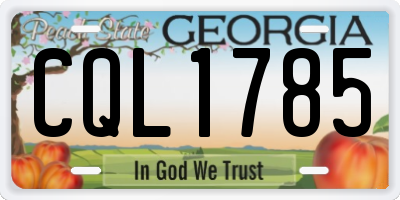 GA license plate CQL1785