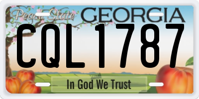 GA license plate CQL1787