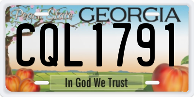 GA license plate CQL1791