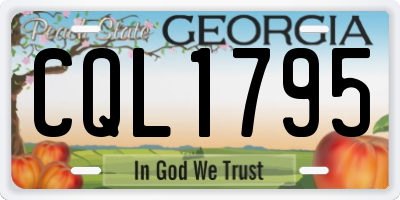 GA license plate CQL1795