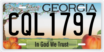 GA license plate CQL1797