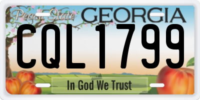 GA license plate CQL1799