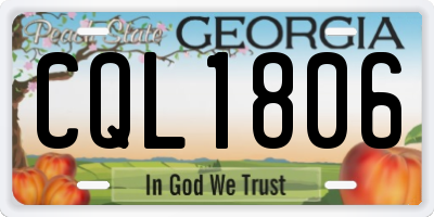 GA license plate CQL1806
