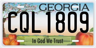 GA license plate CQL1809