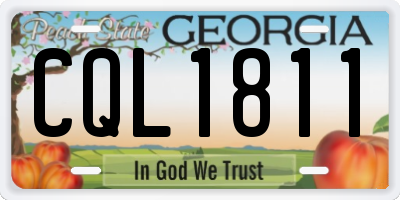 GA license plate CQL1811