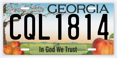 GA license plate CQL1814
