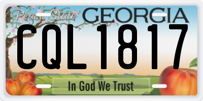 GA license plate CQL1817