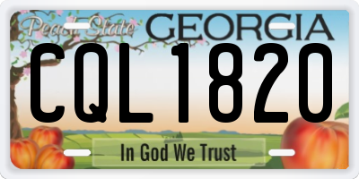 GA license plate CQL1820