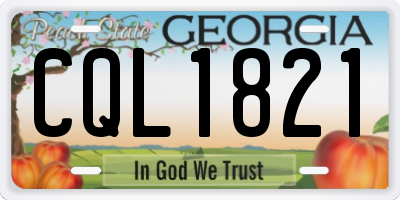 GA license plate CQL1821
