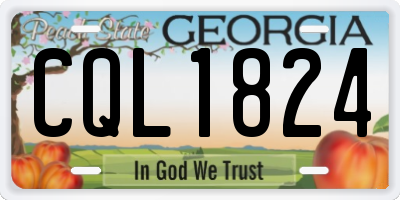 GA license plate CQL1824