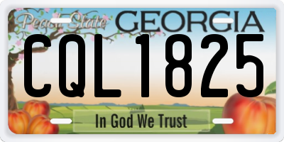 GA license plate CQL1825