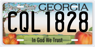 GA license plate CQL1828