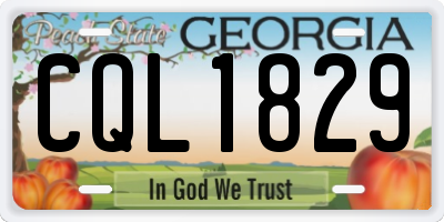 GA license plate CQL1829