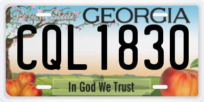 GA license plate CQL1830