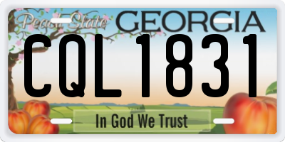 GA license plate CQL1831