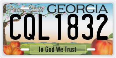 GA license plate CQL1832