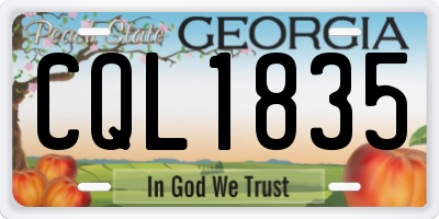 GA license plate CQL1835