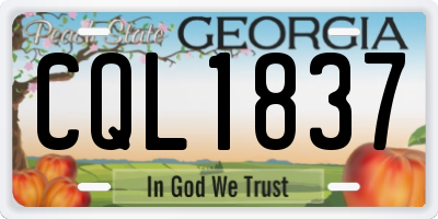 GA license plate CQL1837