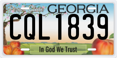 GA license plate CQL1839