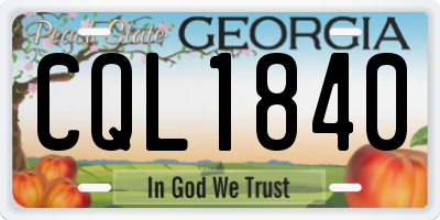 GA license plate CQL1840
