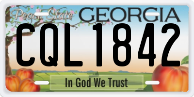 GA license plate CQL1842