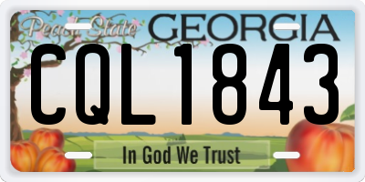 GA license plate CQL1843