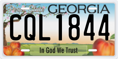 GA license plate CQL1844