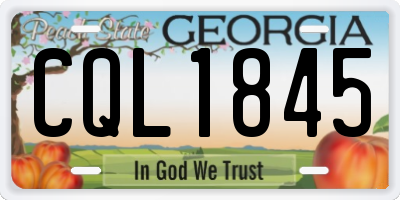 GA license plate CQL1845