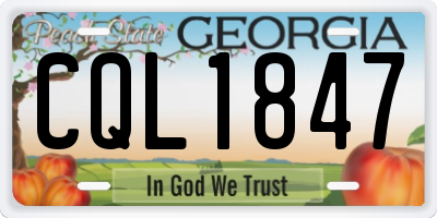 GA license plate CQL1847