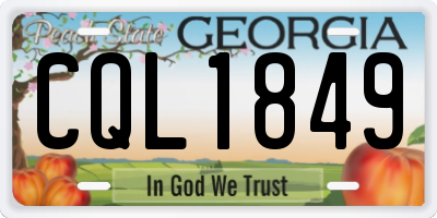 GA license plate CQL1849