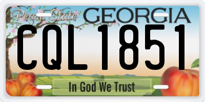 GA license plate CQL1851
