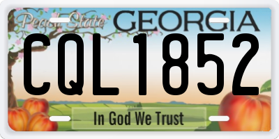 GA license plate CQL1852
