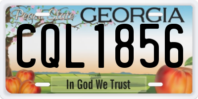 GA license plate CQL1856