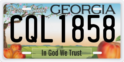 GA license plate CQL1858