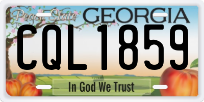 GA license plate CQL1859