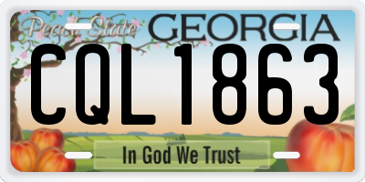 GA license plate CQL1863