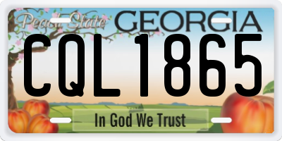 GA license plate CQL1865