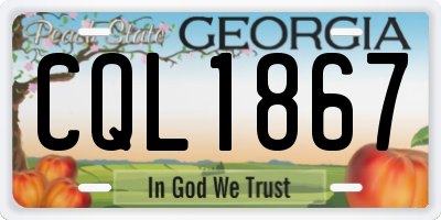 GA license plate CQL1867