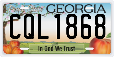 GA license plate CQL1868