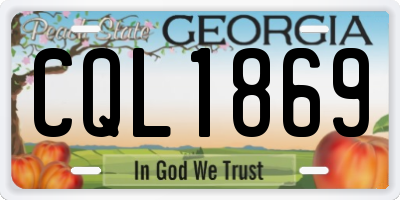 GA license plate CQL1869