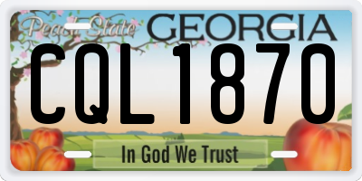 GA license plate CQL1870