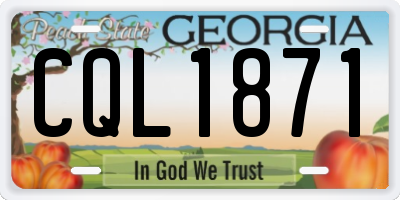 GA license plate CQL1871